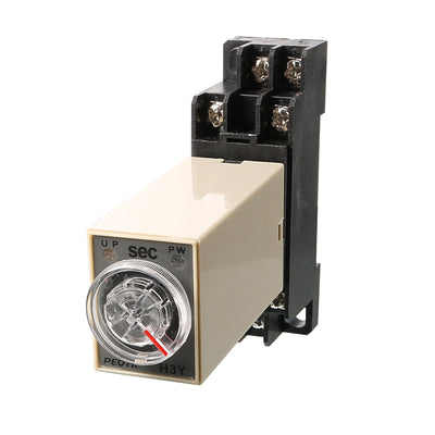 Harfington Uxcell Rotary Knob Control DC 24V 8Pin DPDT 0-10 Seconds Power on Delay Timer Relay
