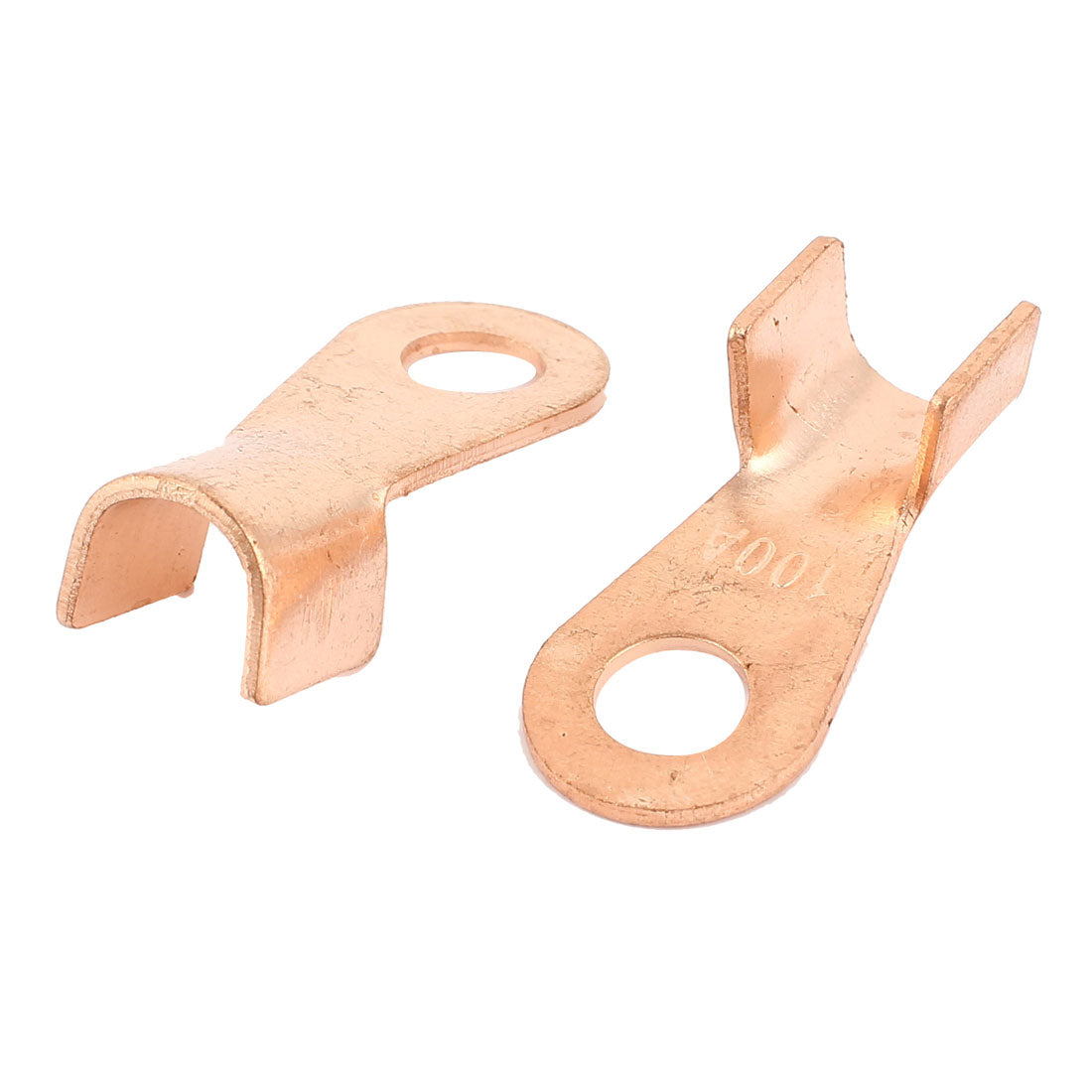 uxcell Uxcell 2Pcs 100A Open Copper Battery Crimp Terminal Cable Wire Lugs 9mm Ring for 5/16 Stud