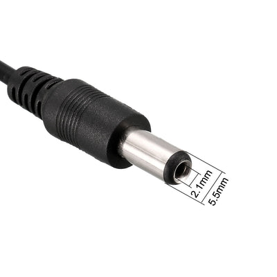 Harfington Uxcell DC 5.5x2.1mm 1 Female to 2 Male Connector Y Splitter Power Cable for CCTV Camera