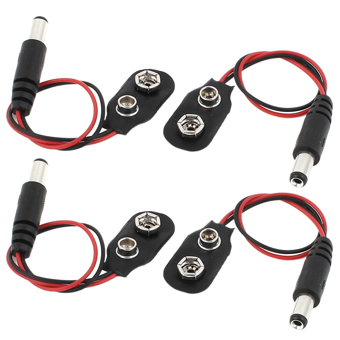 uxcell Uxcell 4Pcs Faux Leather Housing DC 13cm Wired 9V Battery Clip Connector