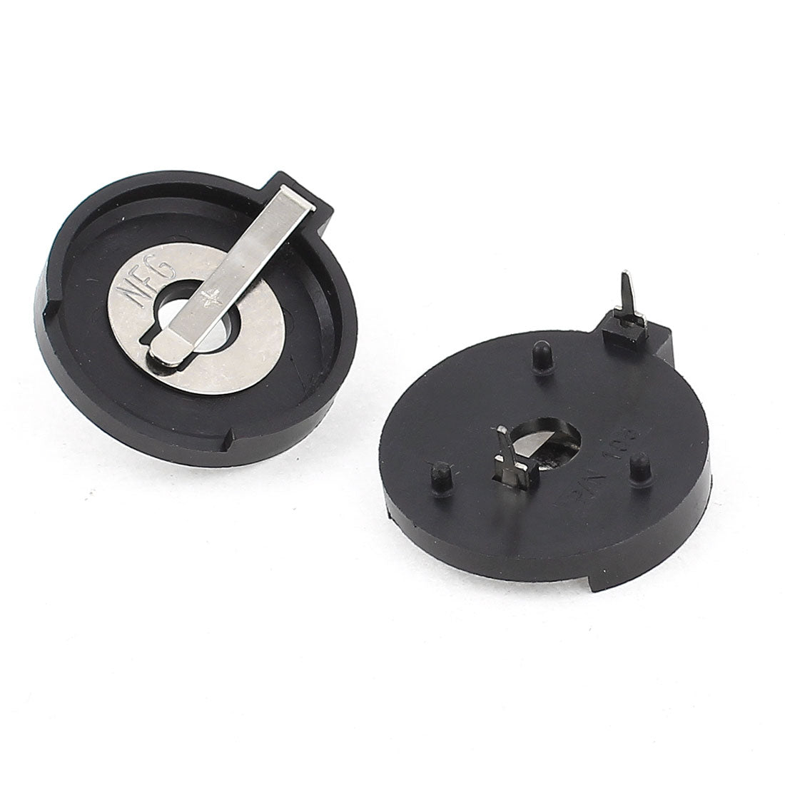 uxcell Uxcell 2Pcs Black Coin Button Battery Holder Socket for CR2430/LIR2430 Round Black