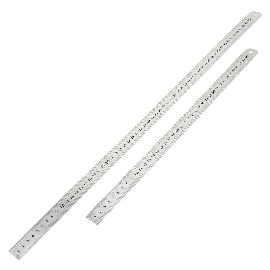 uxcell Uxcell 2 in 1 40cm 60cm Measure Range Multi Accuracy Double Sides Office   Metric Scale Straight Ruler Silver Tone