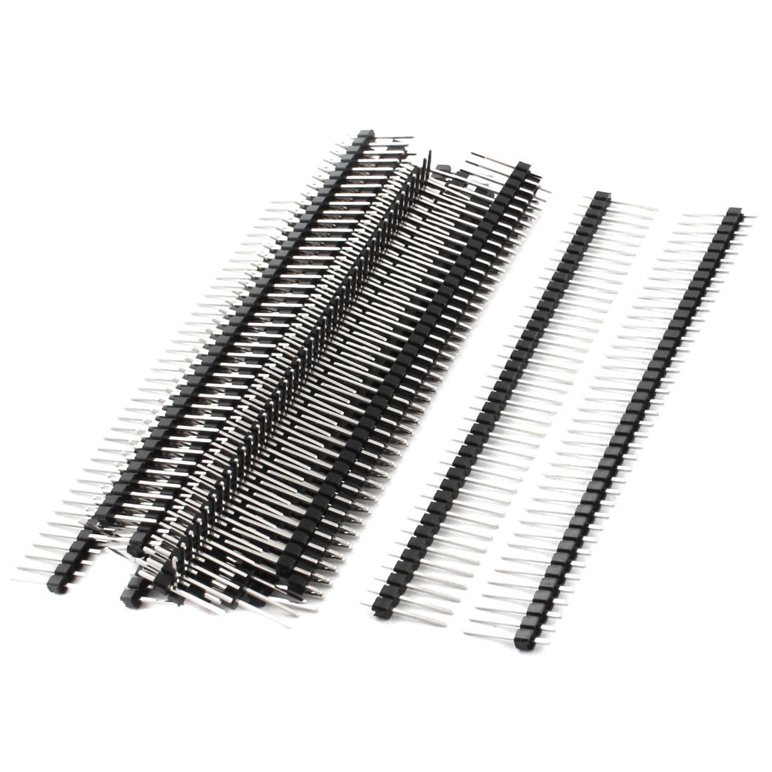 Uxcell Uxcell 20 Pcs 15mm Length 2.54mm Spacing 40Pin Male Single Row Through Hole Mount Pin Header Connector Strip