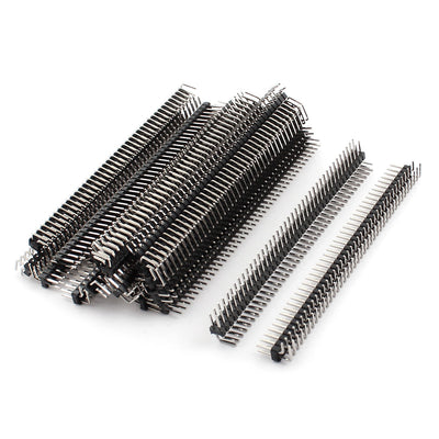 Harfington Uxcell 20Pcs 2.54mm Pitch 80-Pin 2 Rows Through Hole Male 90 Degree Pin Header Strip Connector