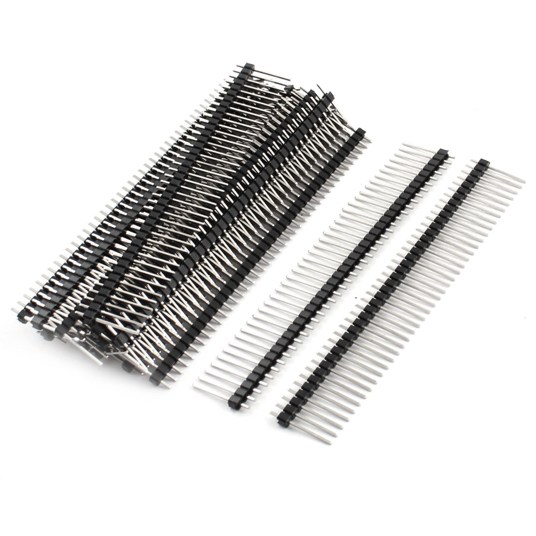 uxcell Uxcell 20 Pcs 17mm Length 2.54mm Spacing 40Pin Male Single Row Through Hole Mount Pin Header Connector Strip