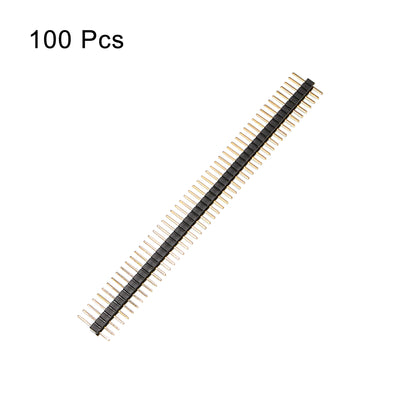 Harfington Uxcell 100pcs 50 Way Single Row Straight Pin Male Header Strip 1.27mm Pitch