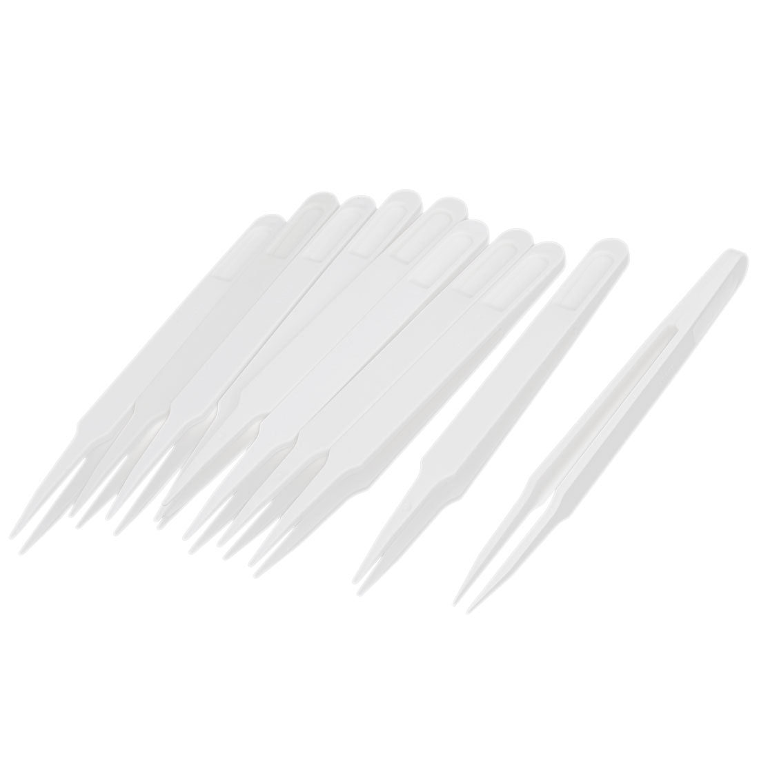 uxcell Uxcell 10pcs 0.47" Long Plastic Anti Static Pointed Tip Tweezer