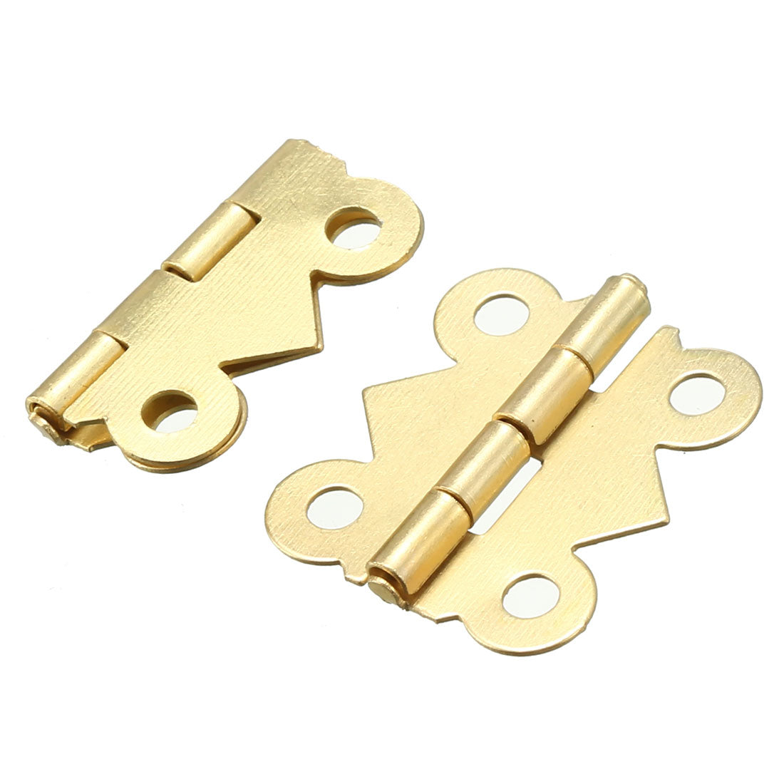 uxcell Uxcell 20 Pcs Brass Tone Foldable Rotatable Cupboard Cabinet Window Drawer Gate Door Hinges Hardware 2cm Long w Screws