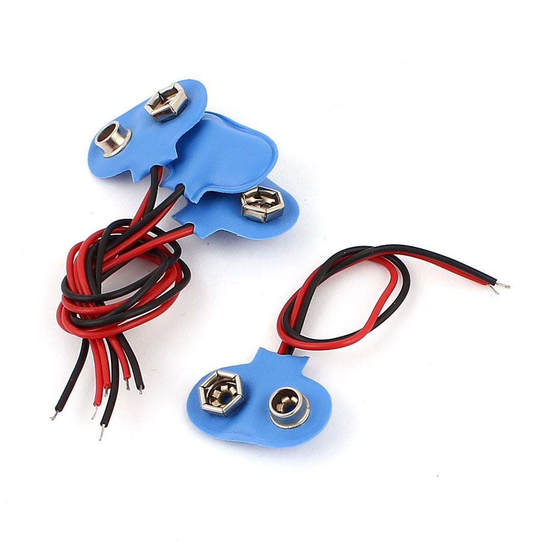 uxcell Uxcell 4Pcs 10cm Wire Cable 9V 9 Volt Battery Clip Connector Lead T Type Blue