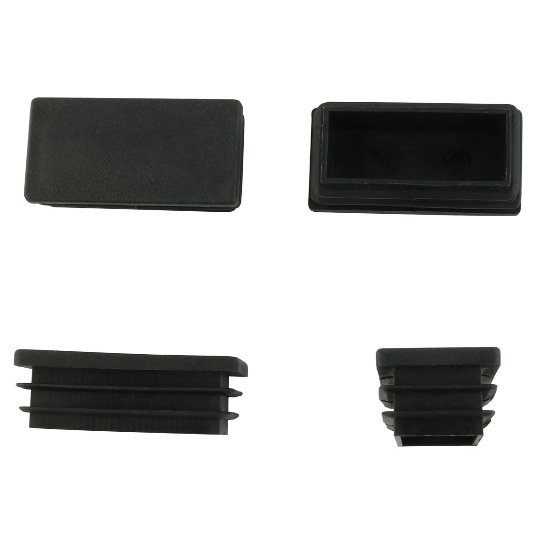 uxcell Uxcell 12 Pcs Black Plastic Rectangle Blanking End Caps Tubing Tube Inserts 25mm x 50mm