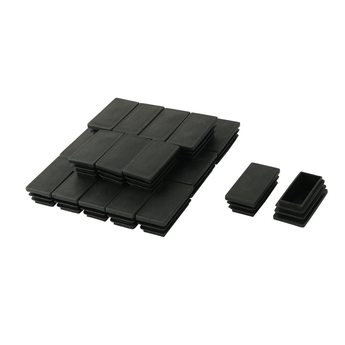uxcell Uxcell 24 Pcs Black Plastic Rectangle Blanking End Caps Tubing Tube Inserts 25mm x 50mm