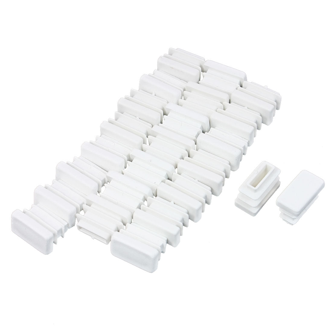 uxcell Uxcell 24 Pcs 10mm x 20mm Plastic Blanking End Caps Rectangle Tubing Tube Insert White