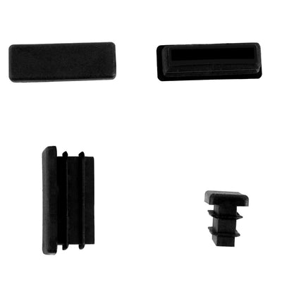 Harfington Uxcell 12 Pieces Black Plastic Rectangle Blanking End Caps Tubing Tube Inserts 10mm x 30mm