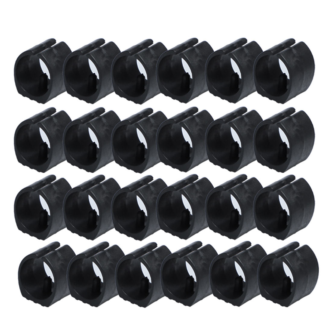 uxcell Uxcell 24 Pcs Chair Tubing Pipe Foot Floor Glides Single Prong Round U-Shape Plastic Caps 20mm Dia