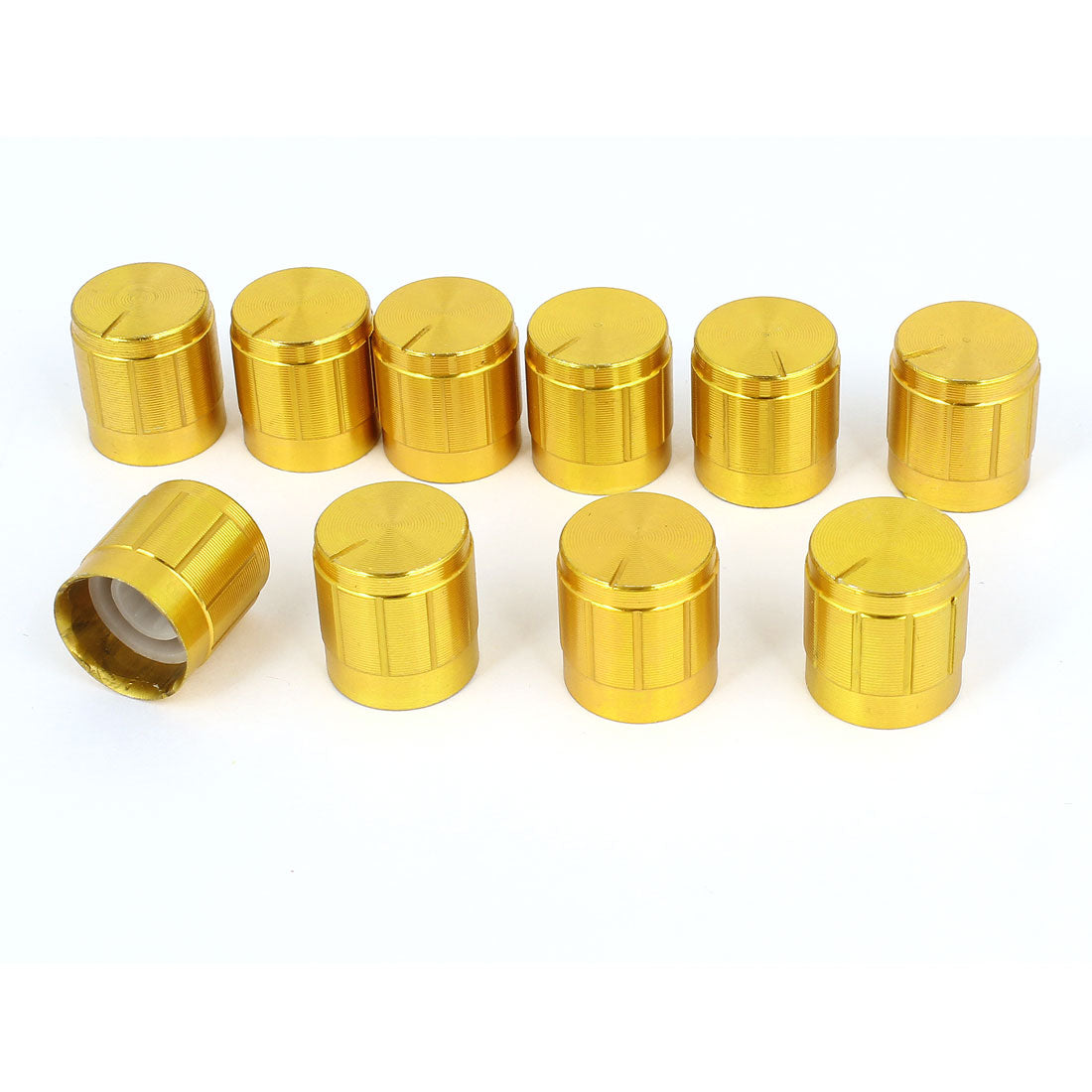 uxcell Uxcell 10pcs 6mm Hole Dia Bulb Light Lamp Dimmer Control Rotary Knob Cap Gold Tone