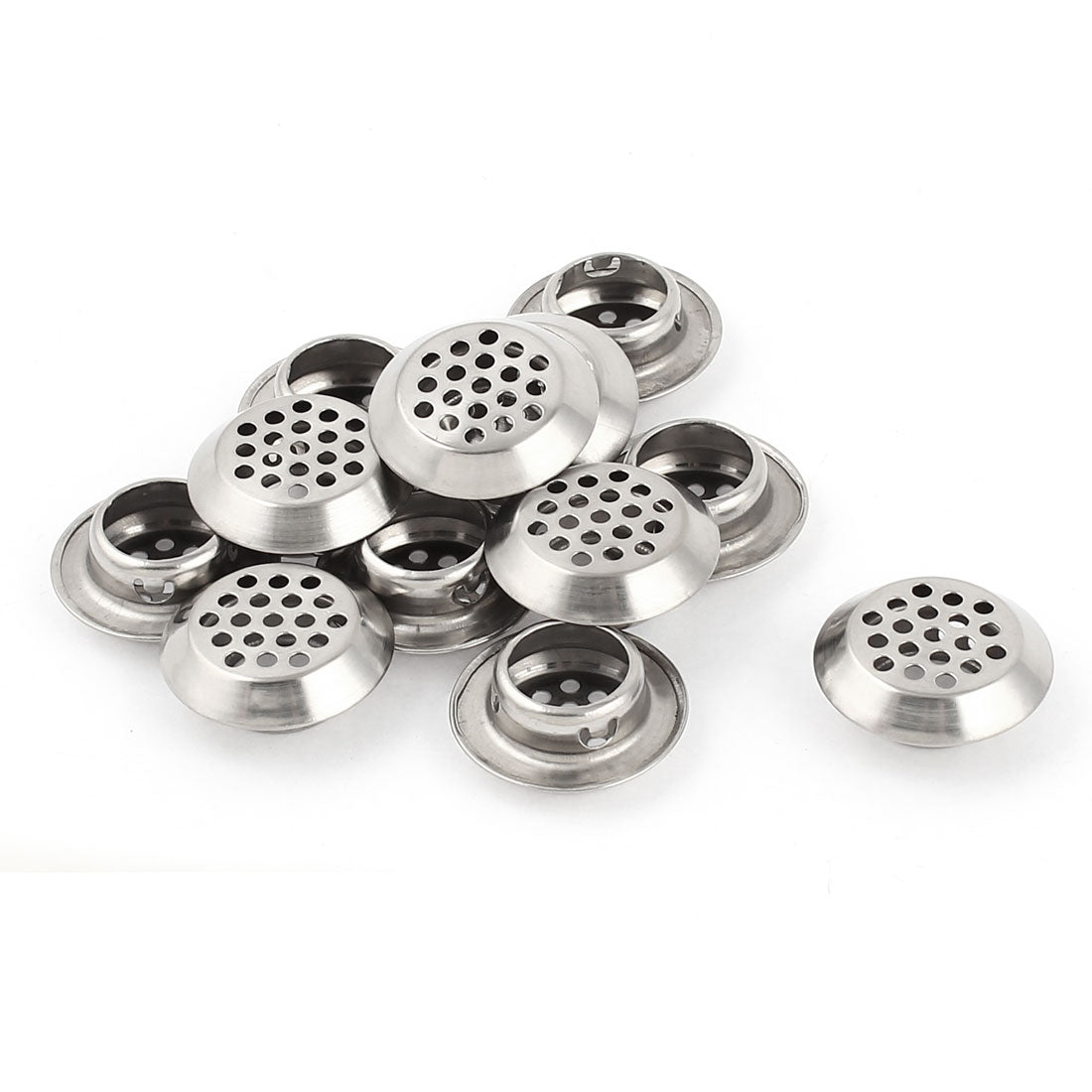 uxcell Uxcell 12pcs 19mm Bottom Dia Stainless Steel Round Mesh Hole Air Vent Louver