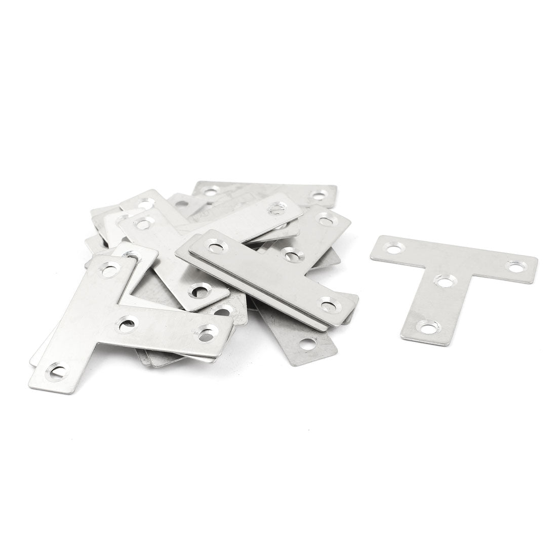 uxcell Uxcell 20 Pcs Silver Tone Stainless Steel Wall Mount T Style Support Shelf Bracket 5cm