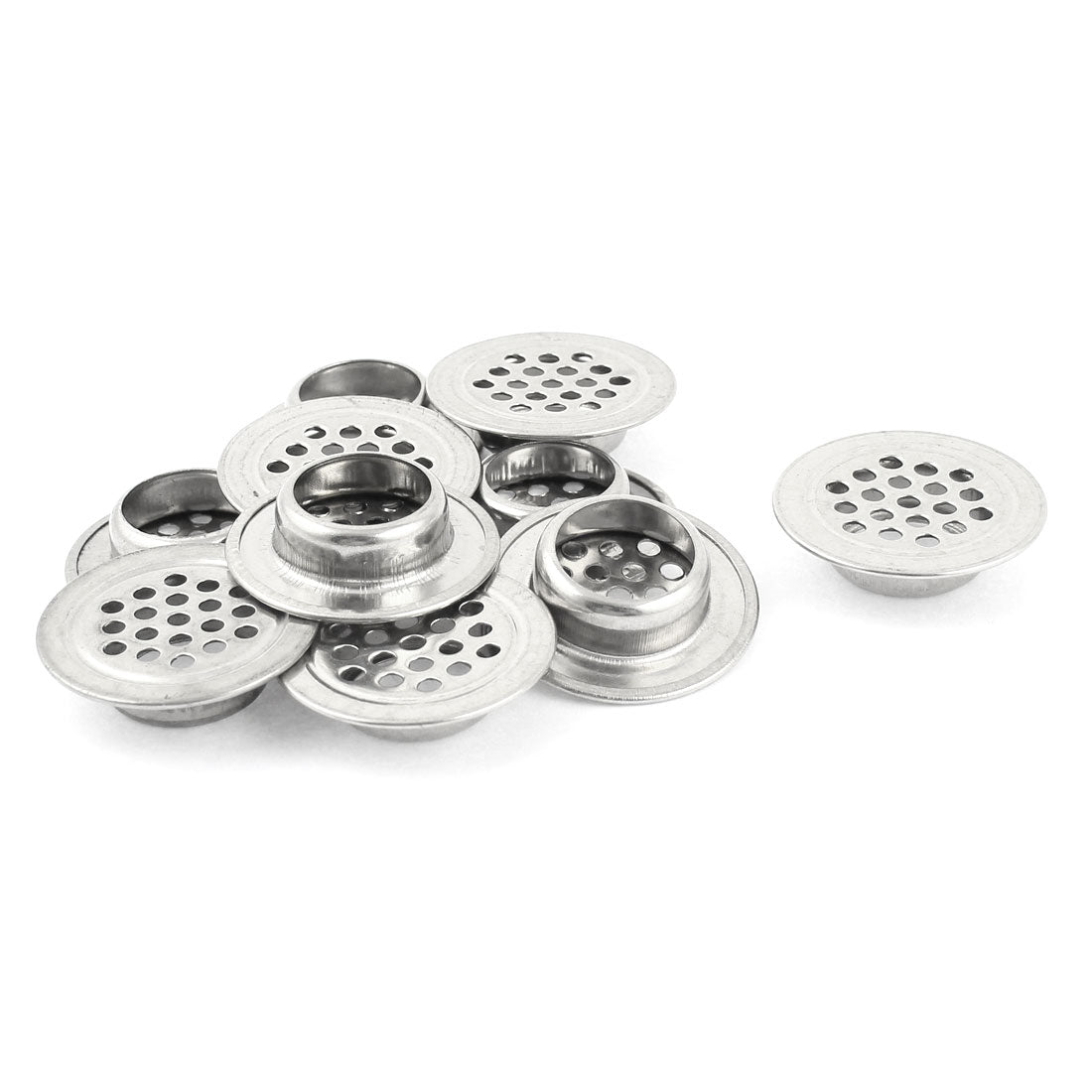 uxcell Uxcell Home Silver Tone Stainless Steel Round Air Vent Louver 1.2" Dia 10pcs