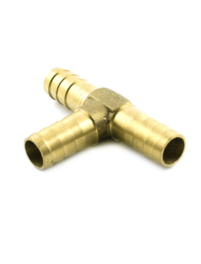Harfington Uxcell 10mm Dia T Piece Air Water Fuel Brass Hose Joiner Tee Pipe Tube Fitting Connector 51 x 32mm(L xH)