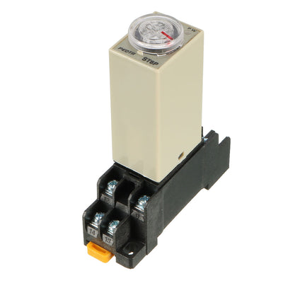 Harfington Uxcell AC 110V H3Y-2 0-6 Minutes 6Min DPDT 8 Pins Power on Time Delay Relay w Socket