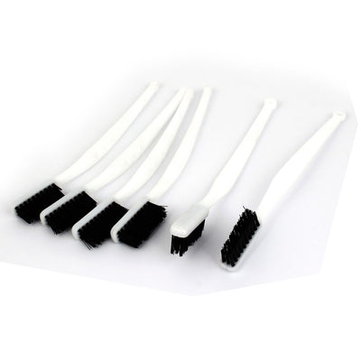 Harfington Uxcell 18cm Length White Plastic Handle Nylon Wire Cleaning Brush 6 Pcs