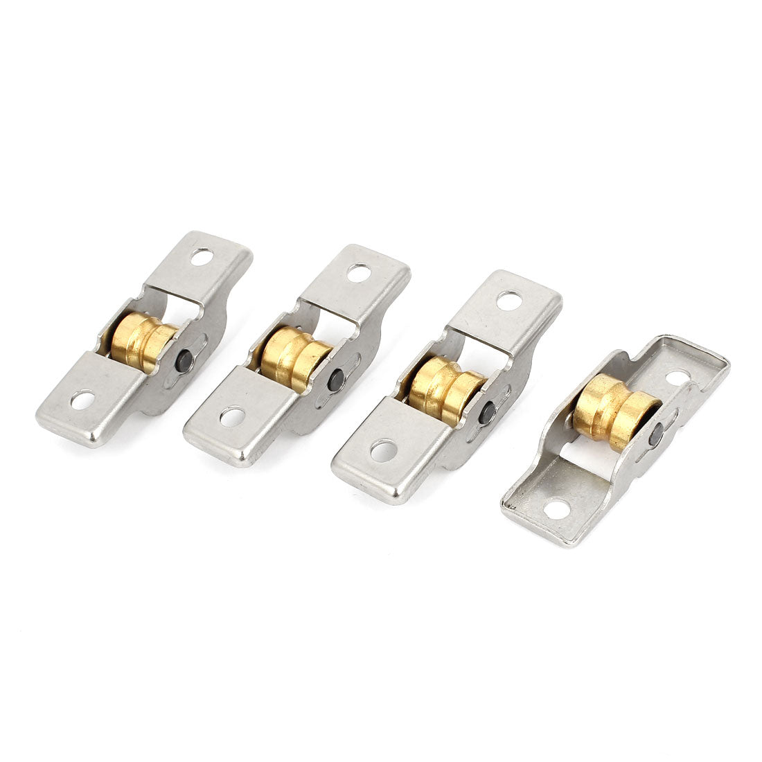 Uxcell Uxcell 4 Pcs Gold Tone Axle Roller Wheel Sash Pulley for Sliding Door Window
