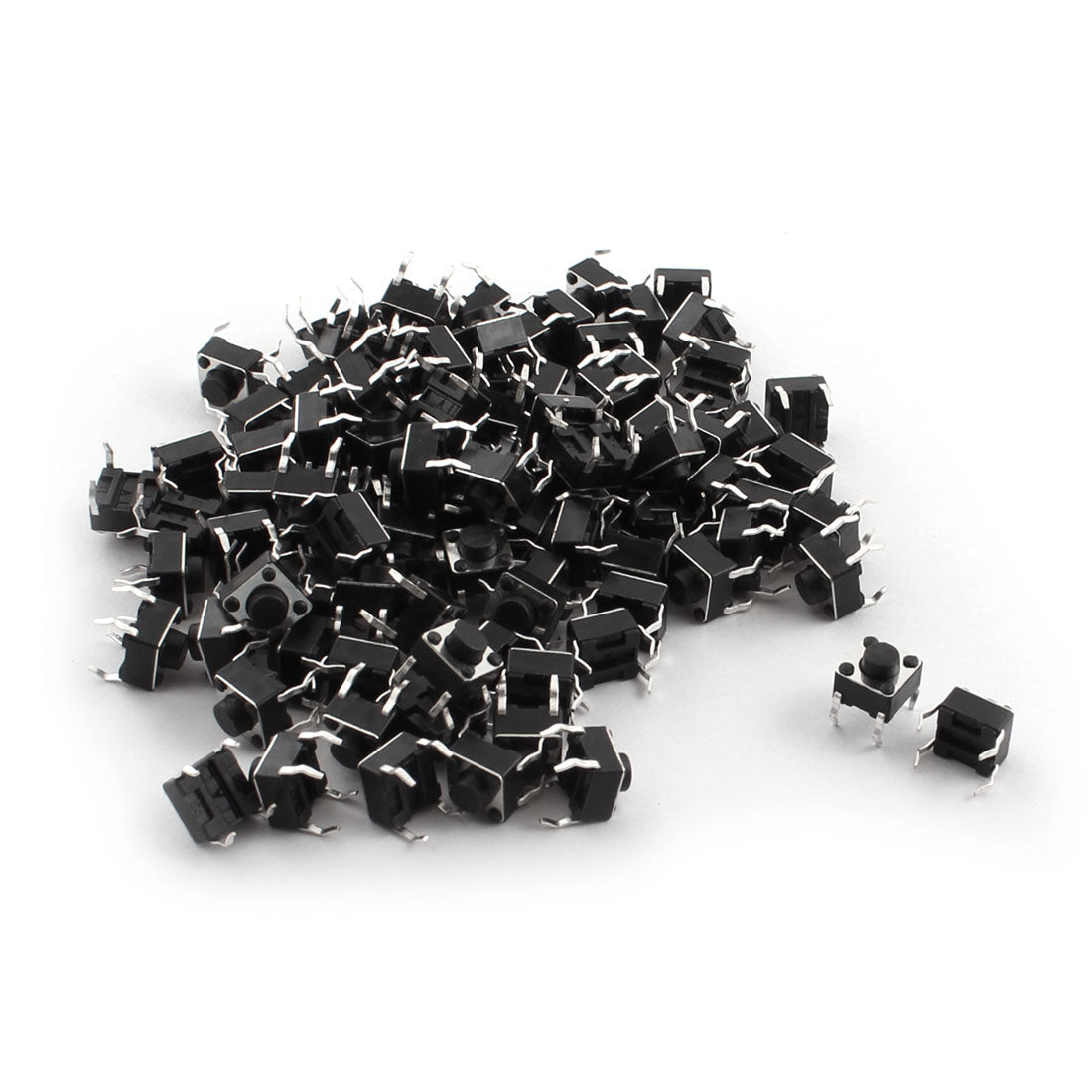 uxcell Uxcell 100 Pcs 6X6X5mm Tact Switch DIP Mounting 4 Pin Self Return 6*6*5mm New