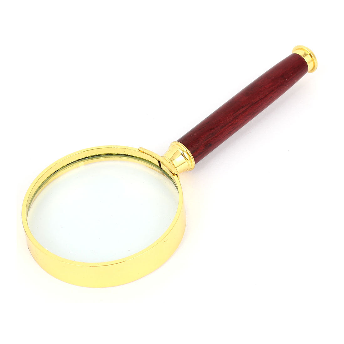 uxcell Uxcell Wooden Handle 50mm Diameter Glass Magnifying 10 Power Handheld Magnifier