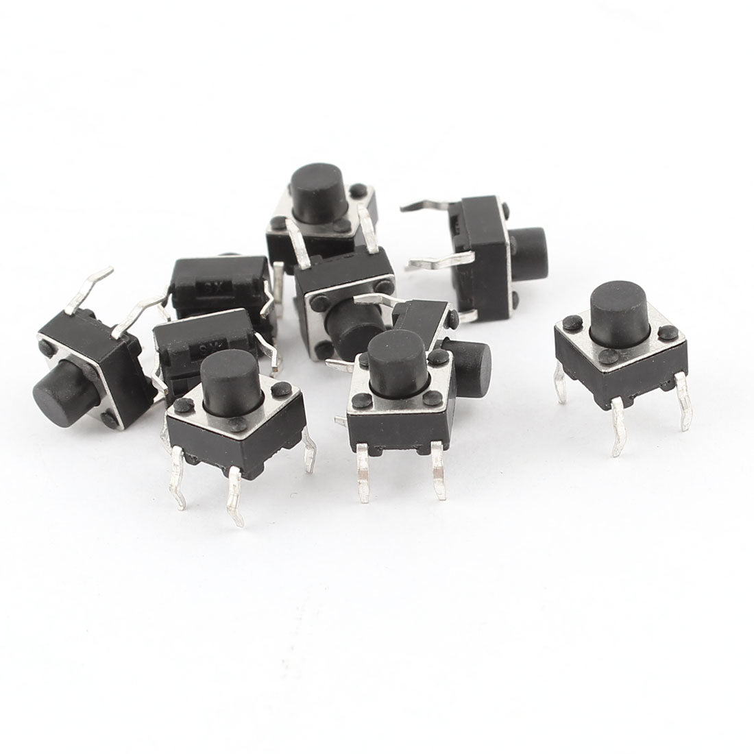 Uxcell Uxcell 10 Pcs 6 x 6 x 6mm Momentary 4Pin DIP Micro PCB Round Button Tact Switch 2mm Height Knob