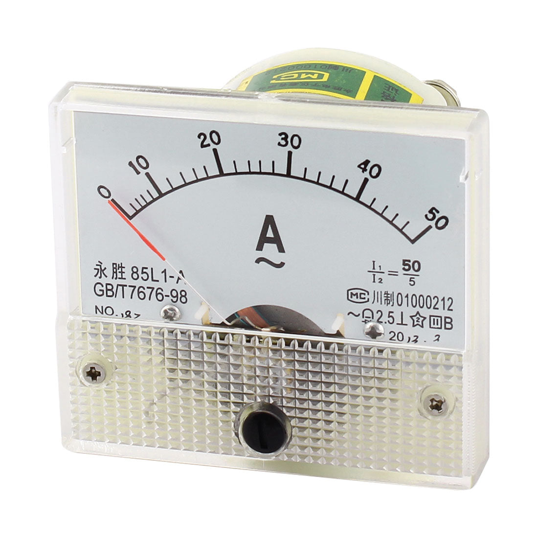 uxcell Uxcell 85L1 AC 0-50A Analog Ammeter Analogue Panel Current Testing Ampmeter Meter Gauge White
