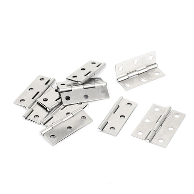 Harfington Uxcell 10 Pcs Stainless Steel Screws Mounted Cabinet Door Hinges 1.8"