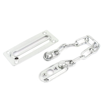 Harfington Uxcell Home Office Hardware Sliding Fastener Door Chain Guard Security Lock Latch Silver Tone