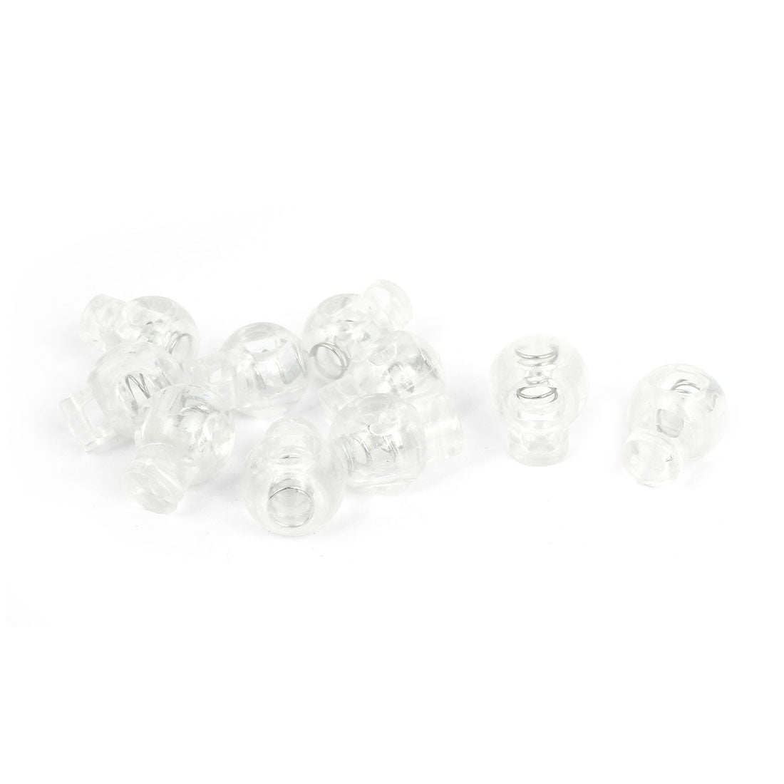 uxcell Uxcell 10 Pcs Clear Plastic Ball Round Toggle Clip Stopper Cord Locks Fastener