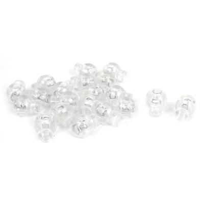 Harfington Uxcell Clear Plastic Round Toggle Spring Loaded Rope Cord Locks Fastener 20pcs