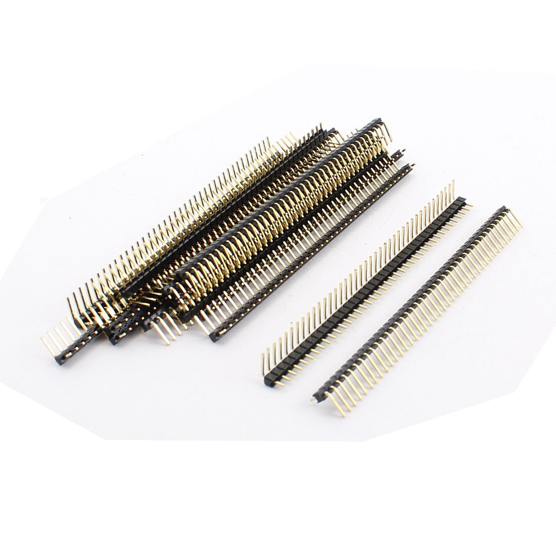 uxcell Uxcell 17 Pcs PBC 40Pin 2.54mm Single Row Right Angle Male Header Connector Strip