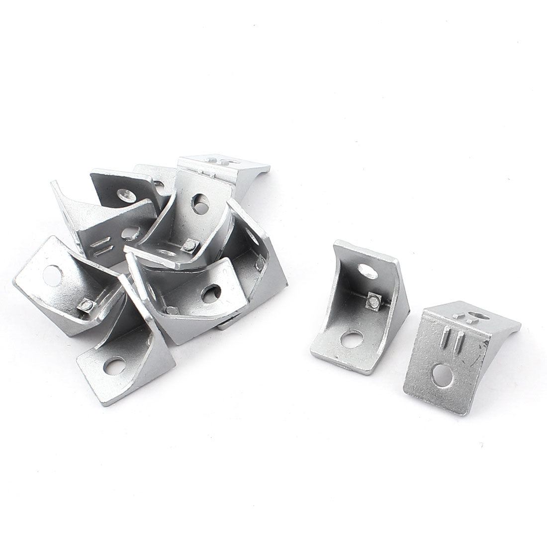 uxcell Uxcell 34mm x 34mm 90 Degree 9mm Hole Dia Furniture Alloy Fastener Door Angle Bracket Silver Tone 10pcs