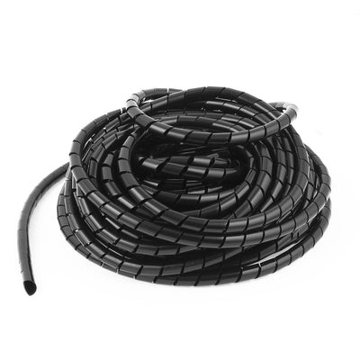 Harfington Uxcell Spiral Tube Cable Wire Wrap Organizer Computer Cord Management 8mmx14m Black