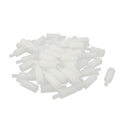 Harfington Uxcell 50Pcs M3 6mm+13mm Male-Female Nylon Hex Stand-Off PCB Motherboard Pillar