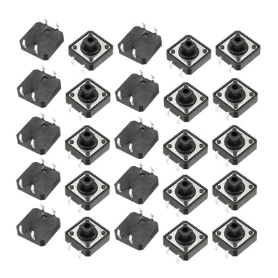 Harfington Uxcell 25 Pcs 12x12mm 4 Pins DIP PCB Mount Momentary Square Button Tactile Tact Switch