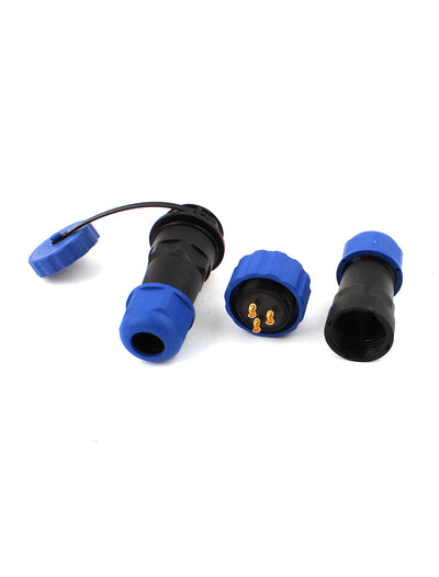 Harfington Uxcell Pair Waterproof Aviation Cable Connector + Socket SD20-3 3 Terminals IP68