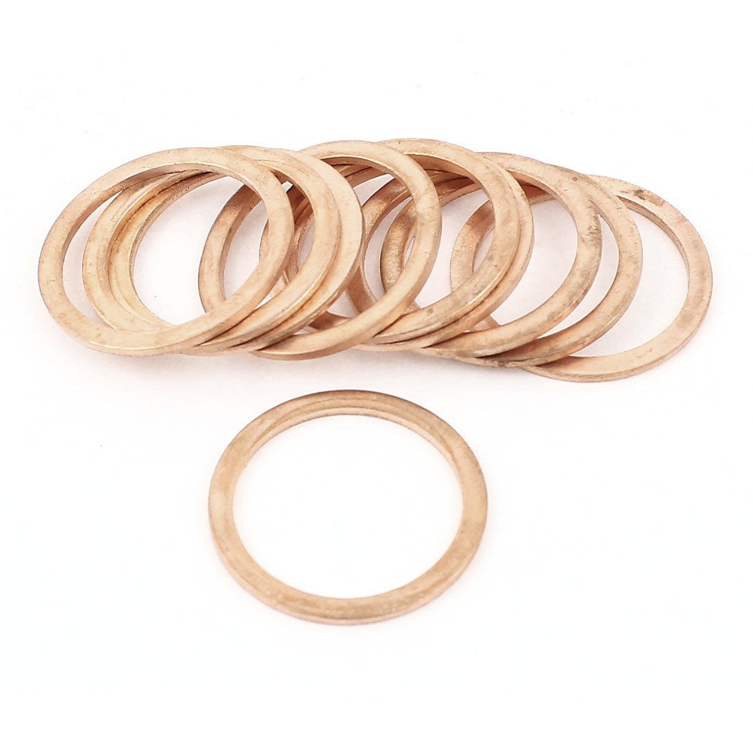 uxcell Uxcell 10Pcs 24mmx30mmx1.5mm Copper Washer Flat Seal  Gasket Replacement