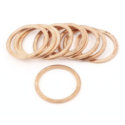 Harfington Uxcell 10Pcs 24mmx30mmx1.5mm Copper Washer Flat Seal  Gasket Replacement
