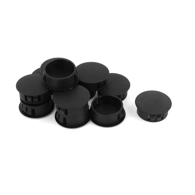 Harfington Uxcell SKT-25 Black Plastic Round Snap in Mounting Locking 25mm Panel Hole Cover 12 Pcs