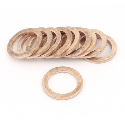 Harfington Uxcell 10Pcs 12mmx17mmx1.5mm Copper Crush Washer Flat  Gasket Fitting