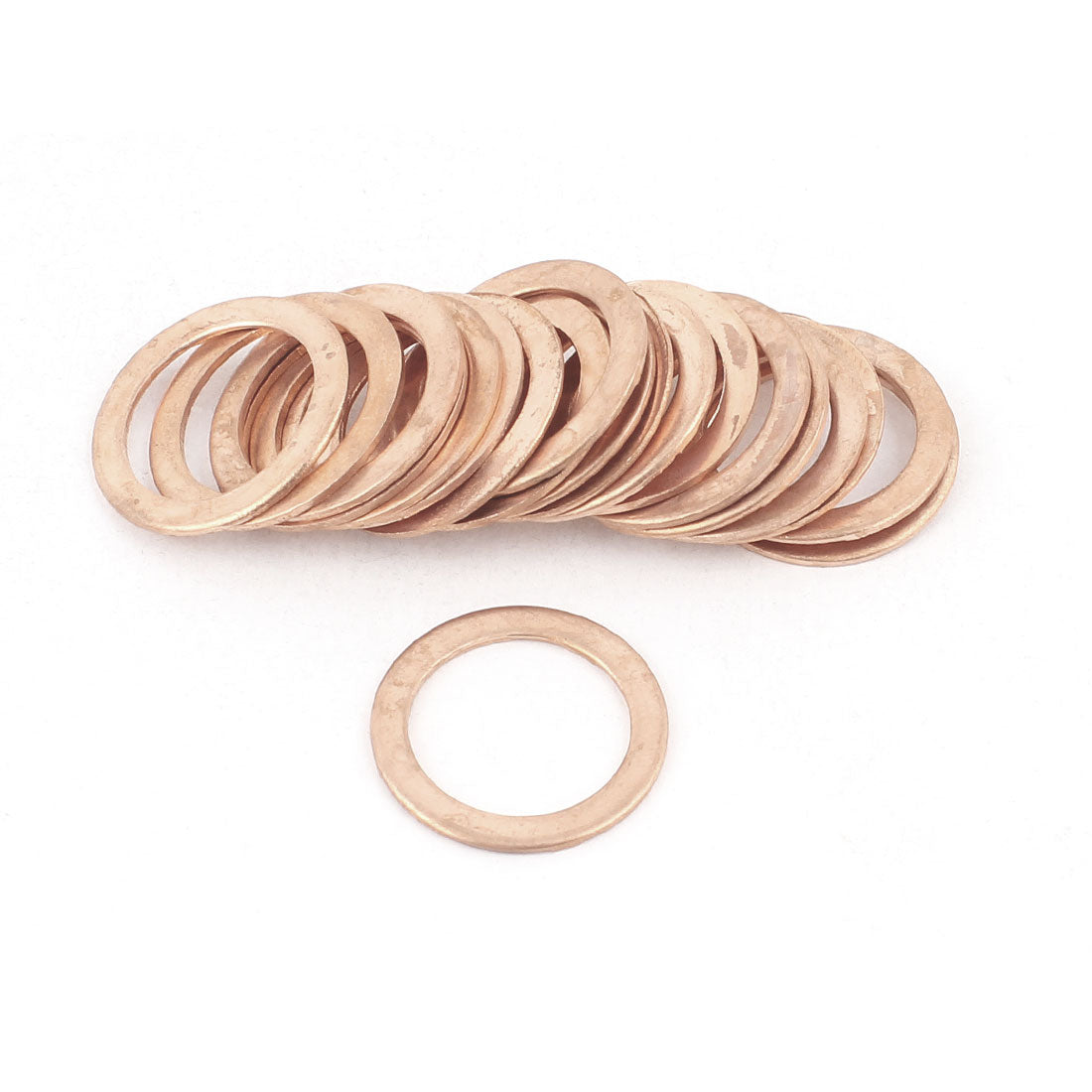 uxcell Uxcell 20PCS 22mm OD 16mm ID 1mm Thick Copper Washer Flat  Oil Brake Line Seal