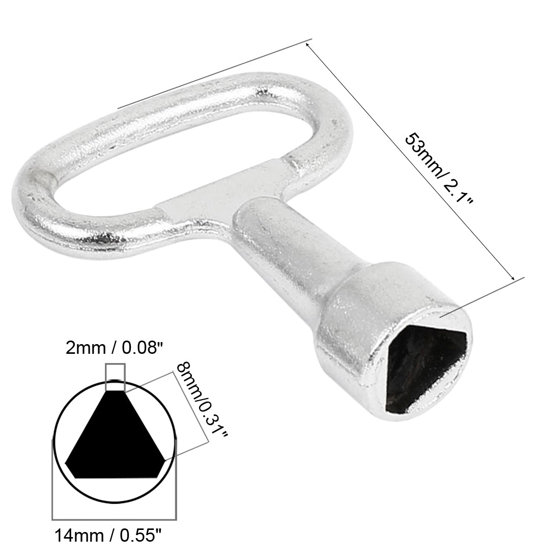uxcell Uxcell 2Pcs Metal Triangle Socket Spanner Key for 14x8x2mm Triangular Panel Lock