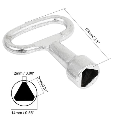 Harfington Uxcell 2Pcs Metal Triangle Socket Spanner Key for 14x8x2mm Triangular Panel Lock