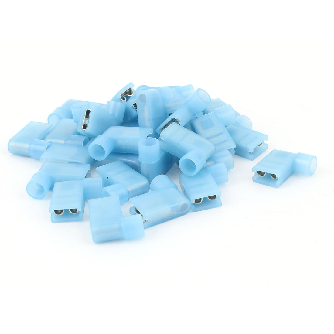 uxcell Uxcell 30pcs 90 Degree Nylon Insulated Female Push On Wire Terminal Connector 16-14 AWG