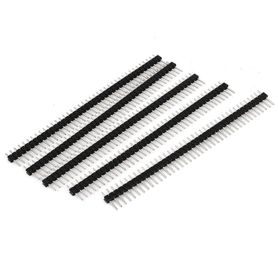 Harfington Uxcell 5 Pcs 2.54mm Spacing 40 Position Flat Angle Male PCB Pin Header