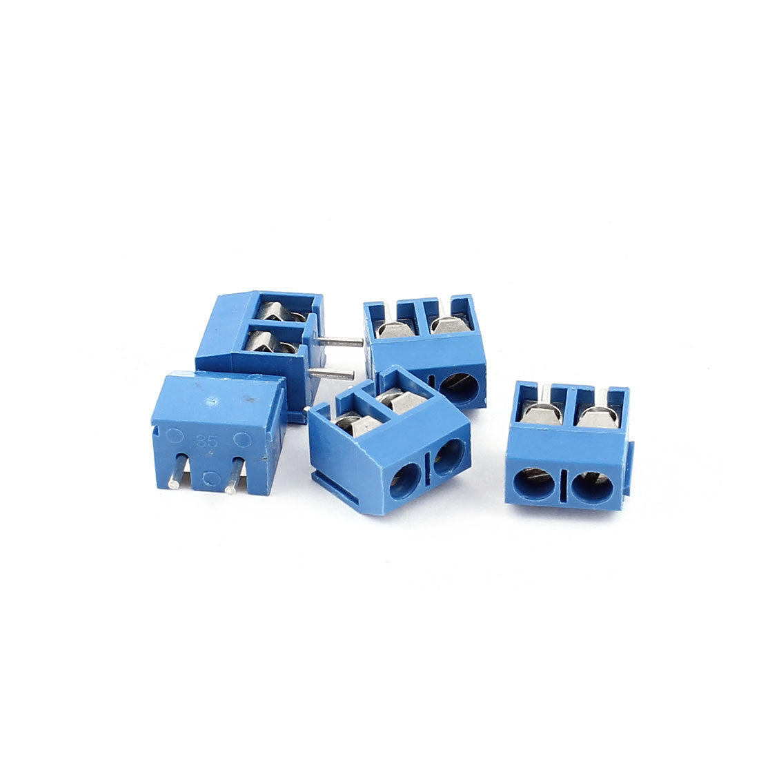 uxcell Uxcell 5pcs 5.08mm 2pole in Panel PCB Mount Screw Terminal Block Connector